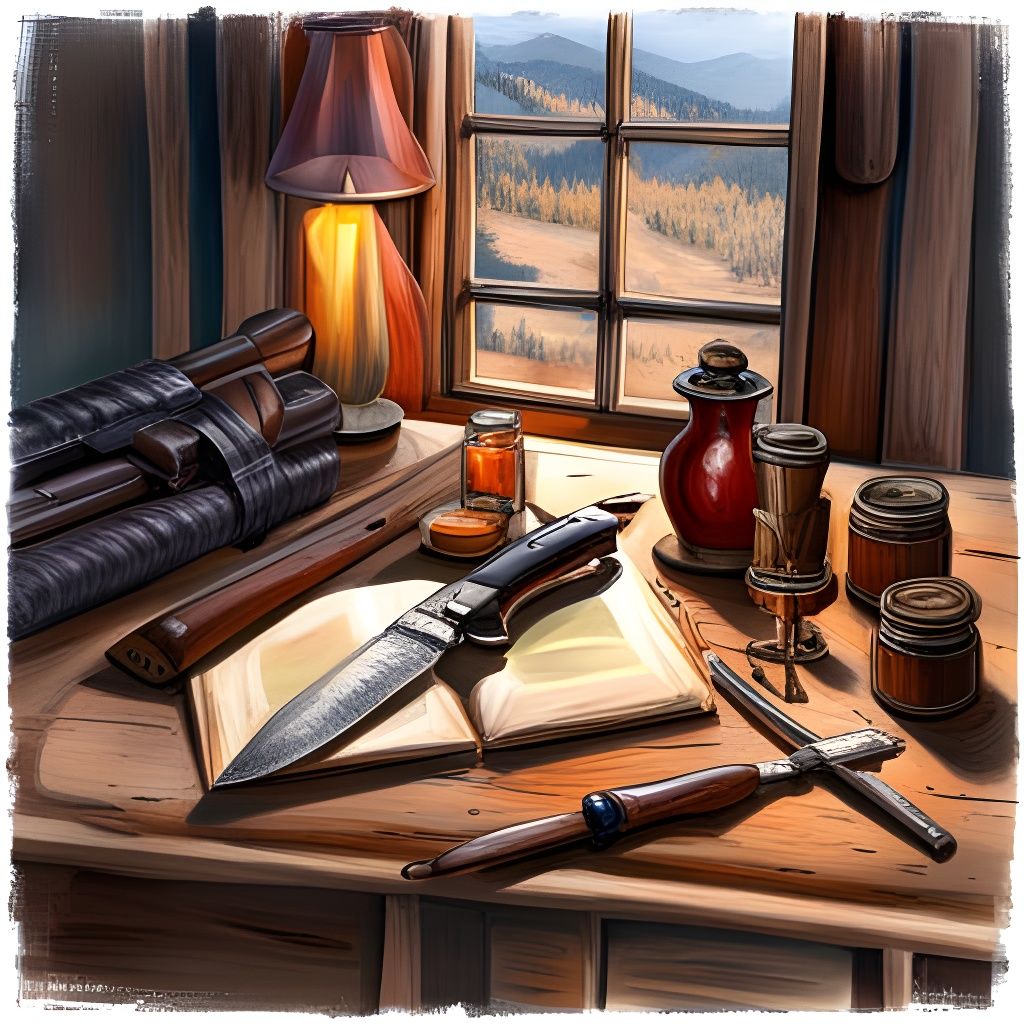 Detailed Hunter's Cabin Interior in Hyperrealistic Style