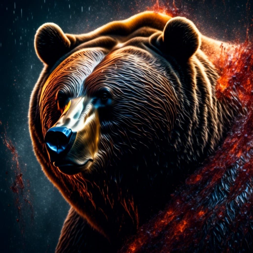 Majestic Bear Portrait in Photorealistic Style
