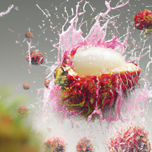 Rambutan Explosion: Epic Slow Motion Digital Art