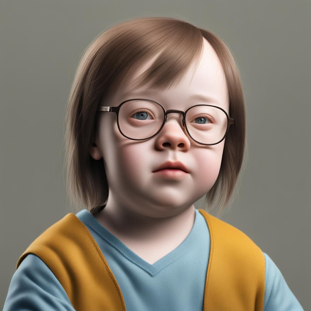 Hyperrealistic Portrait of a Person with Down Syndrome
