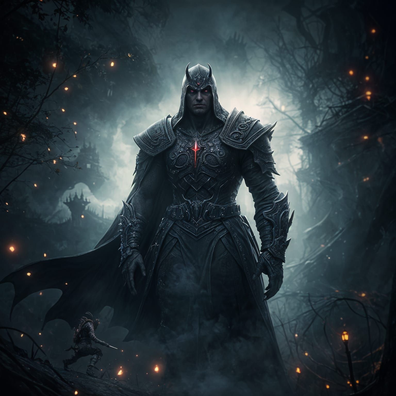 Heroic Warrior in Ethereal Vortex