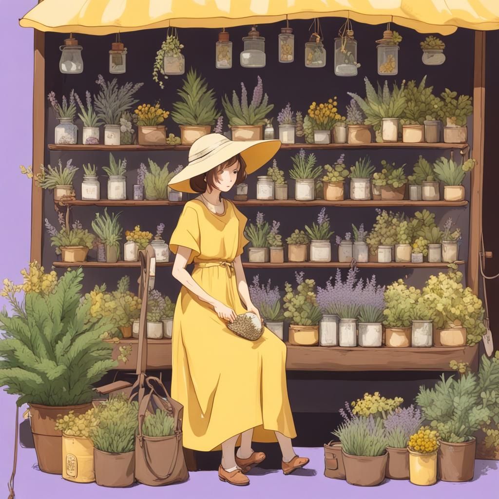 Mobile Plant Shop in Ghibli Style
