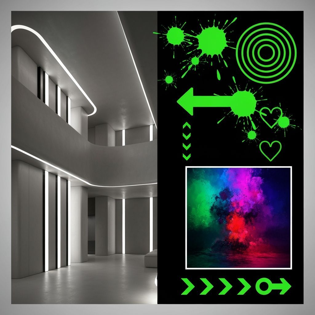 Edgy Futuristic Living Space in Vector Grunge Style