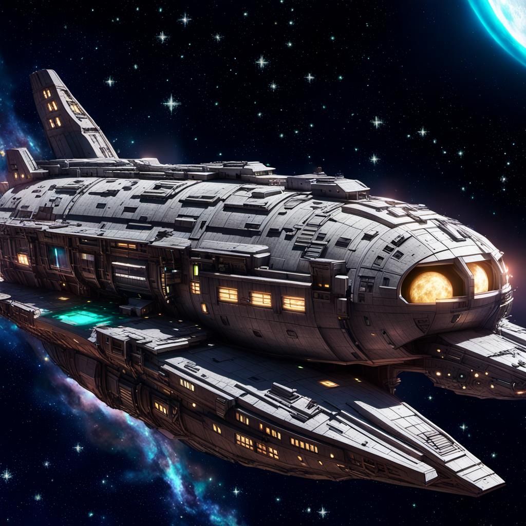 Glowing Moon Amidst Turquoise Space Nebula