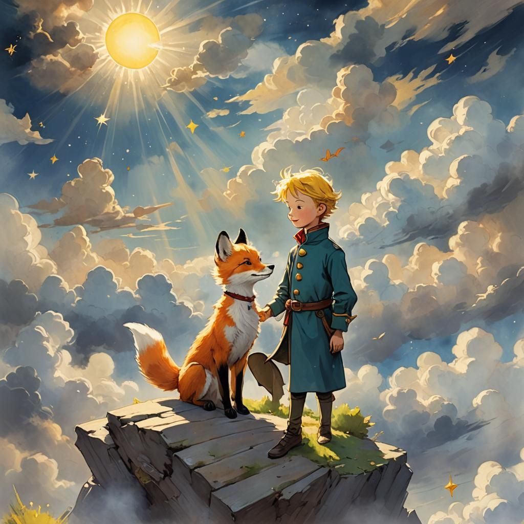 The Little Prince and His Fox in Divine Light