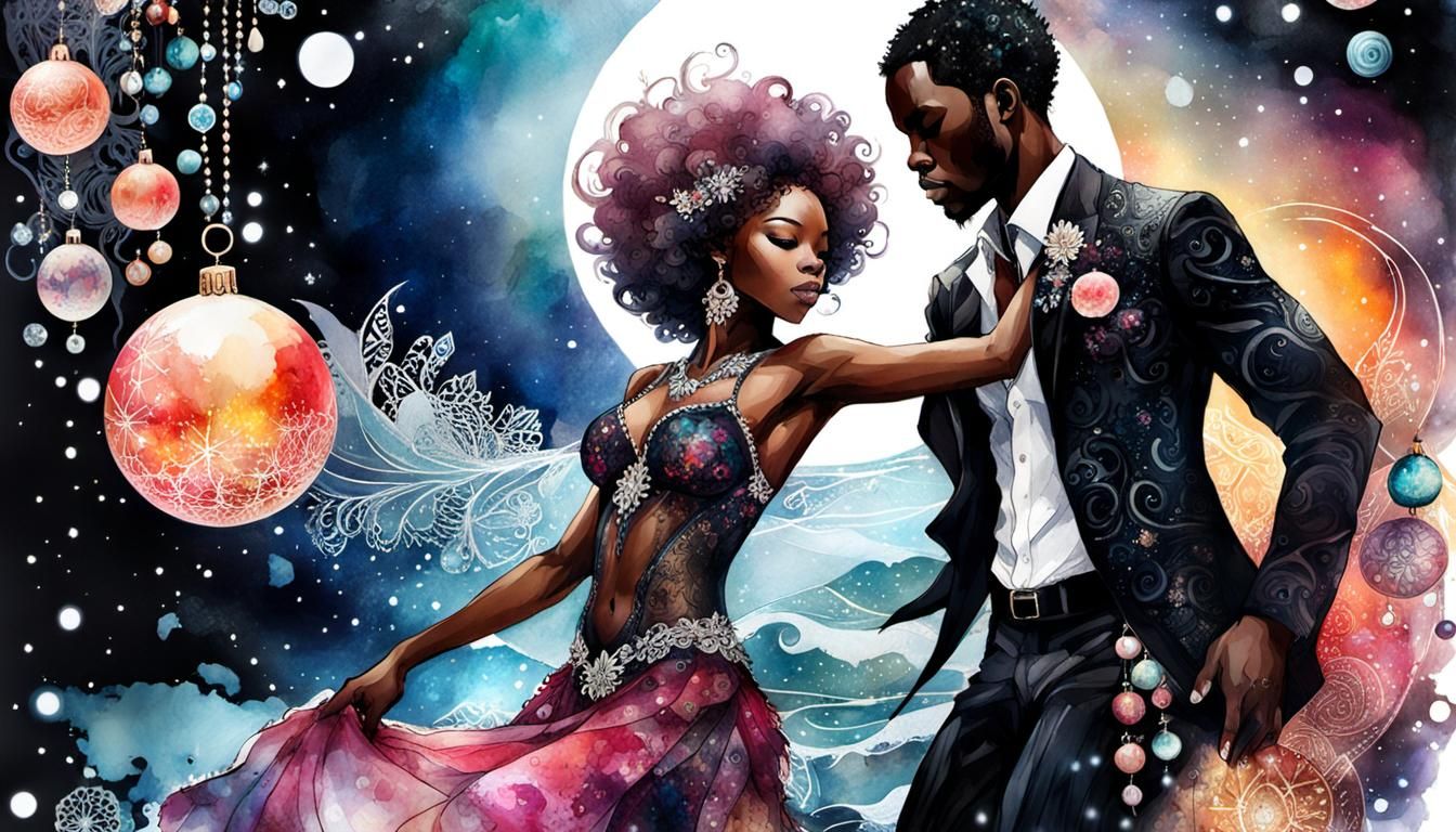 Whimsical Tidal Dance Collage in Mixed Media Style