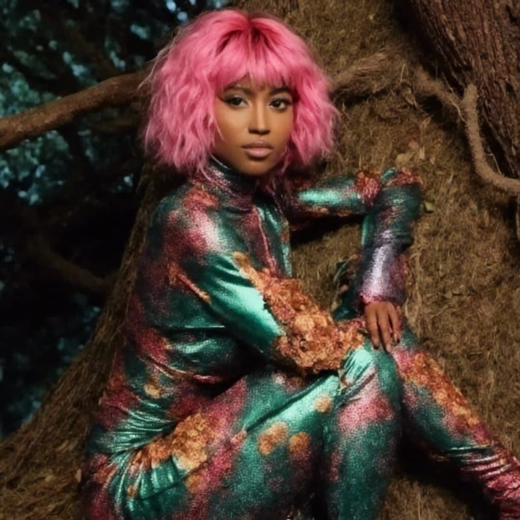 Cyber Pixie in Forest at Sunset