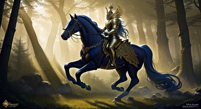 Majestic Horse King in Mystical Forest