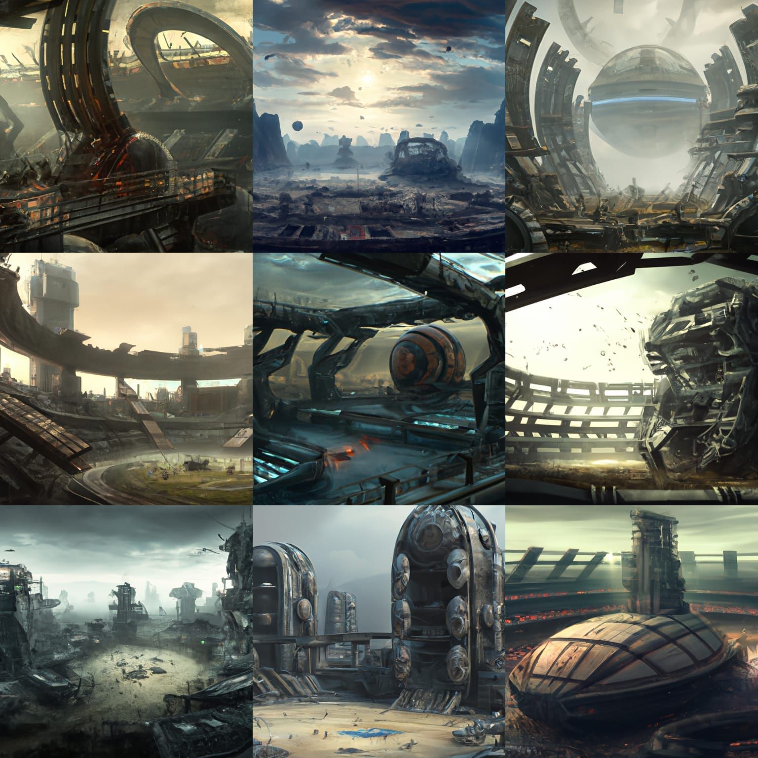 Post-Apocalyptic Stadium in a Futuristic World