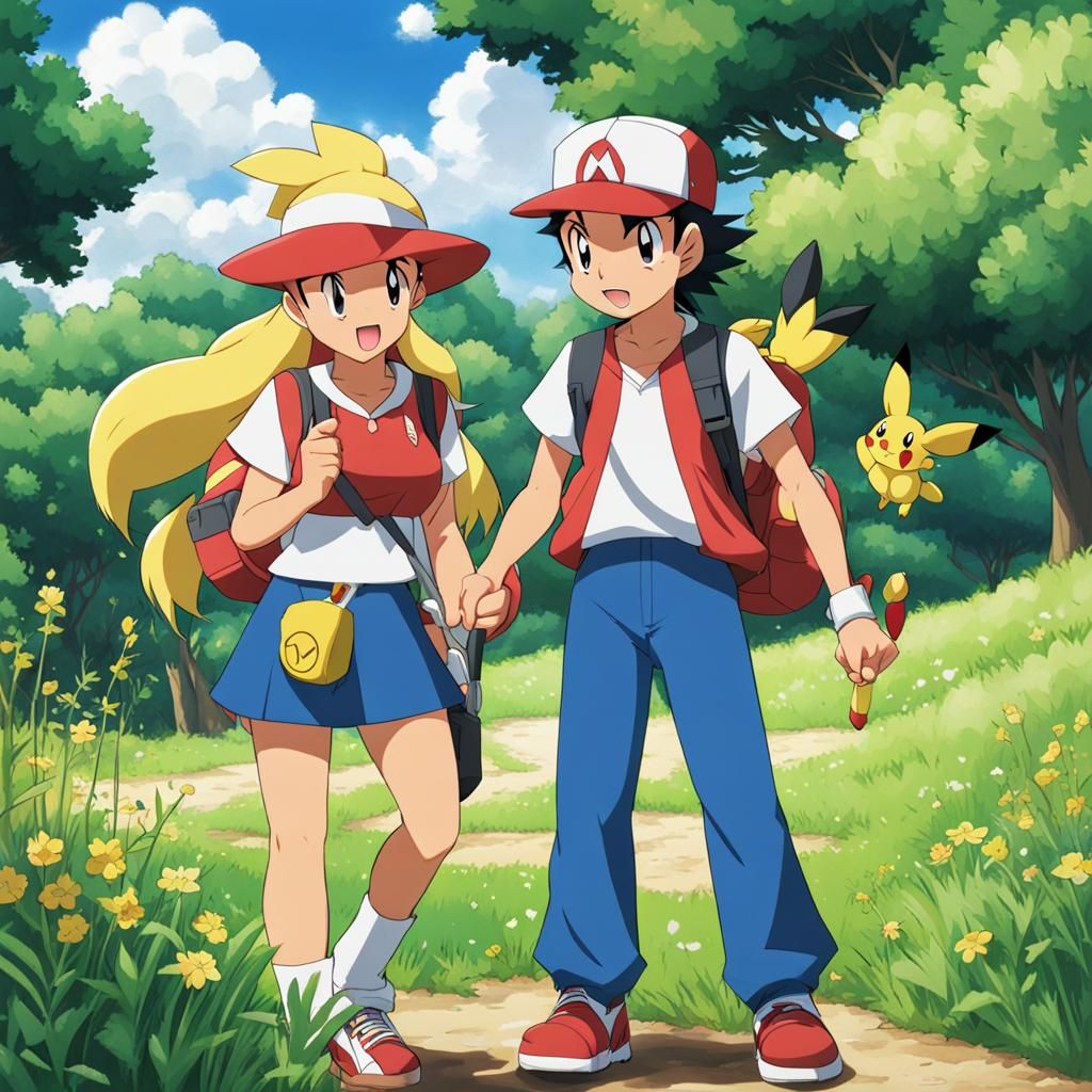 Ash Ketchum and Serena Image