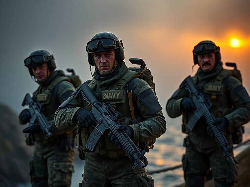 Hyper-Realistic US Navy SEALs in Tactical Gear