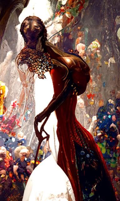 Woman in Insect Dress: An Art Nouveau Portrait