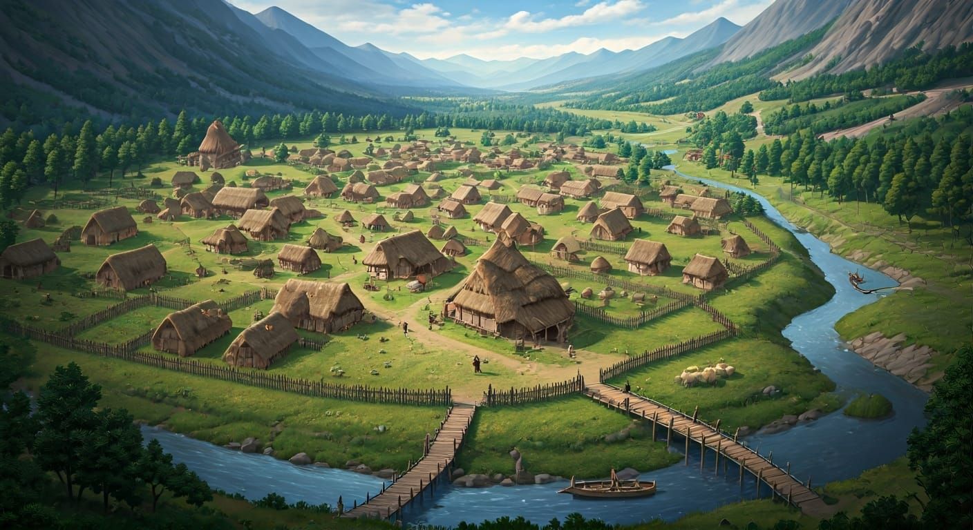 Germanic Village Aerial View, circa 9 AD