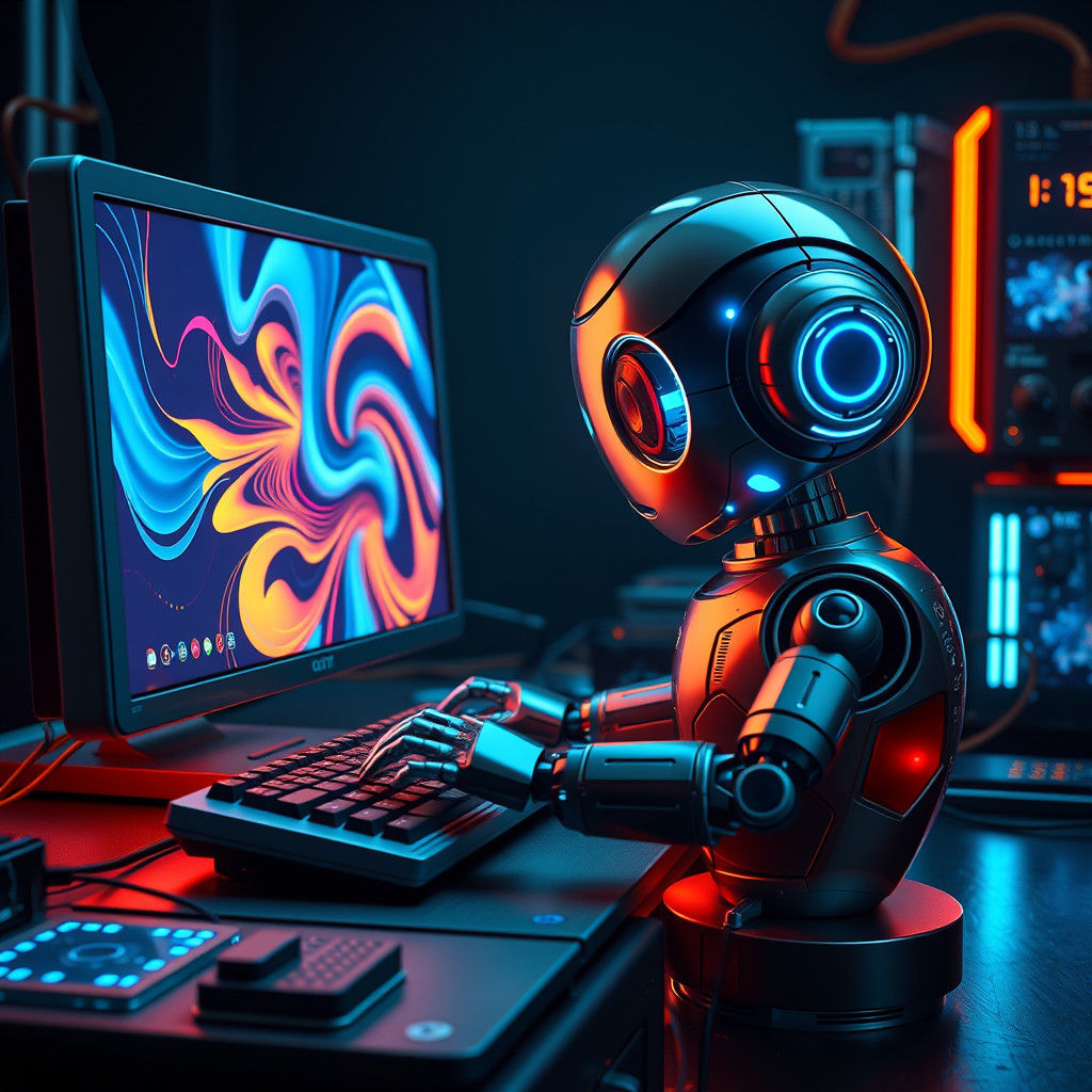 Tiny Robot Learns to Use Computer in Futuristic Lab