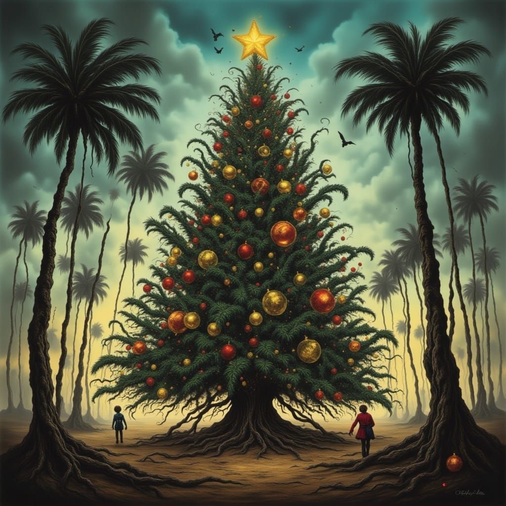 Whimsical Christmas Tree Art