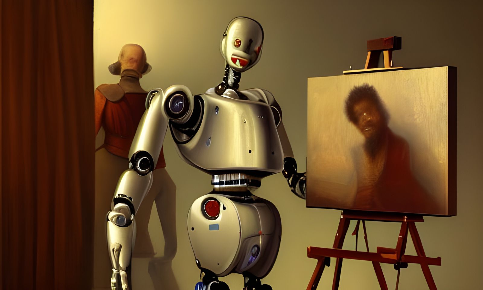Robot Painter Creates Hyperrealistic Portrait