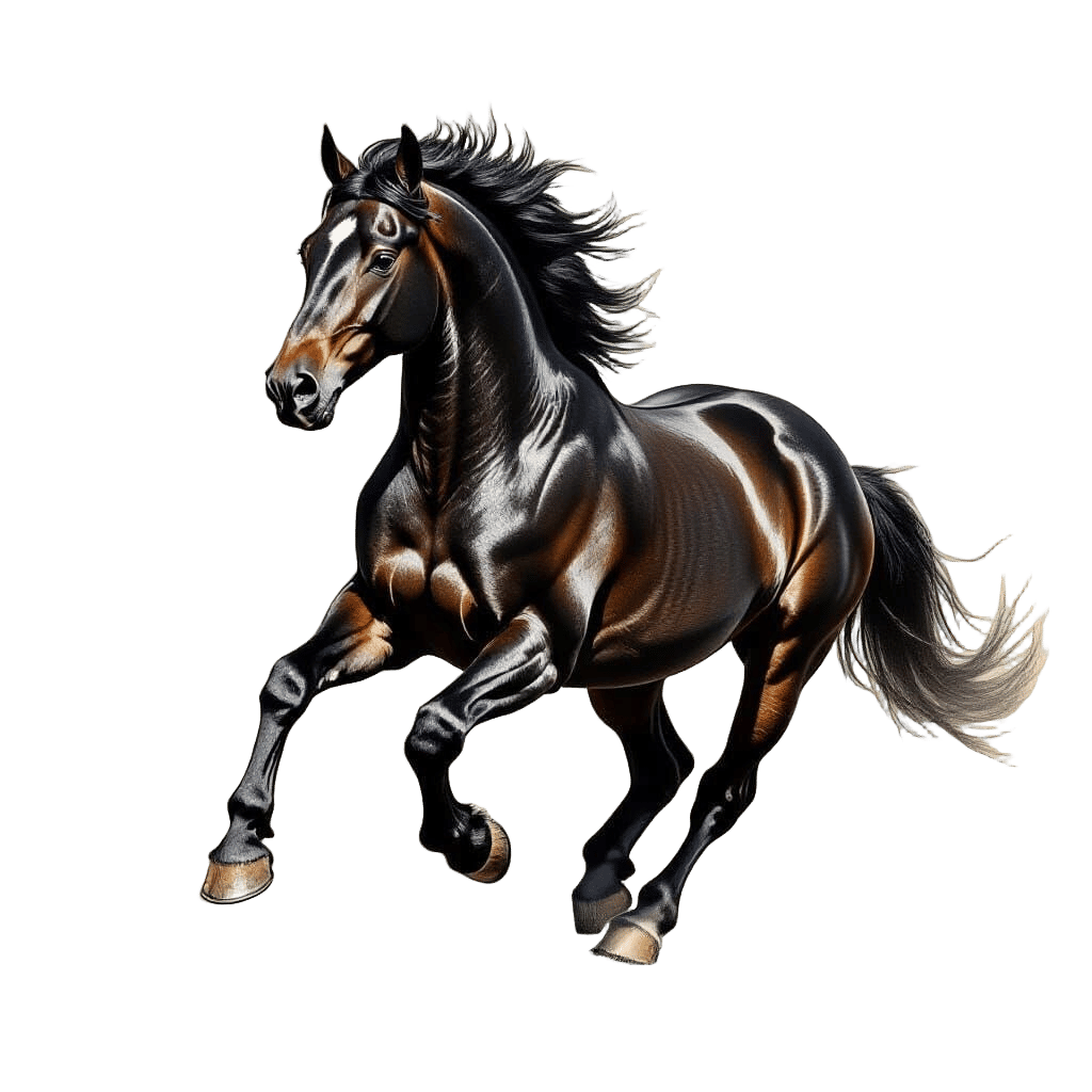 Expressive Charcoal Drawing of a Friesian Horse