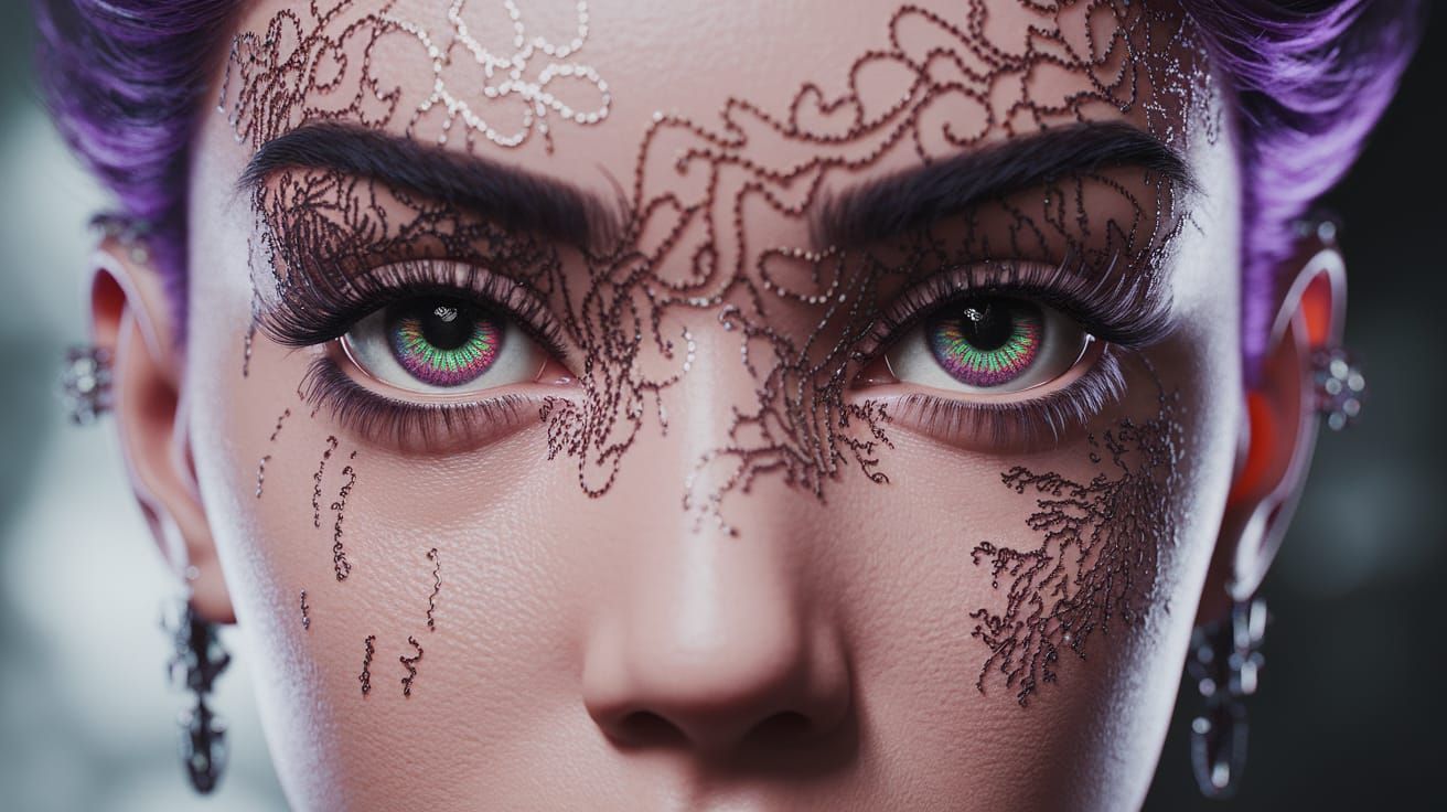 Expressive Kaleidoscope Eyes with Punk Bohemian Style