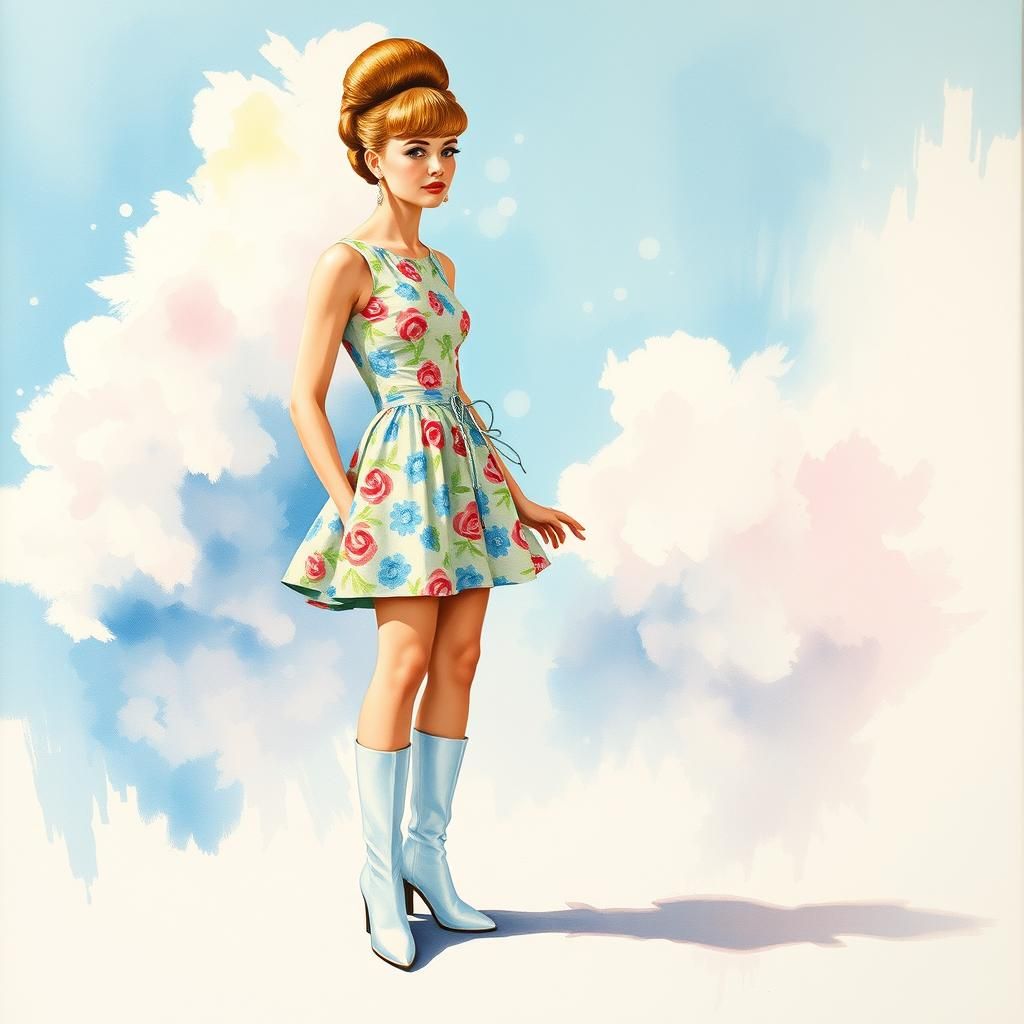 Psychedelic 60s Bride in Gouache Style