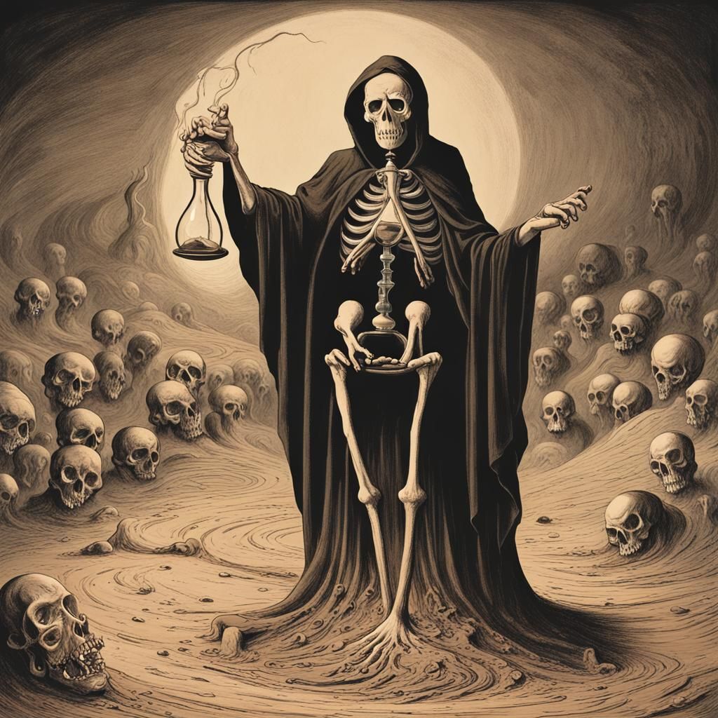 Death Holds Hourglass over Hellfire