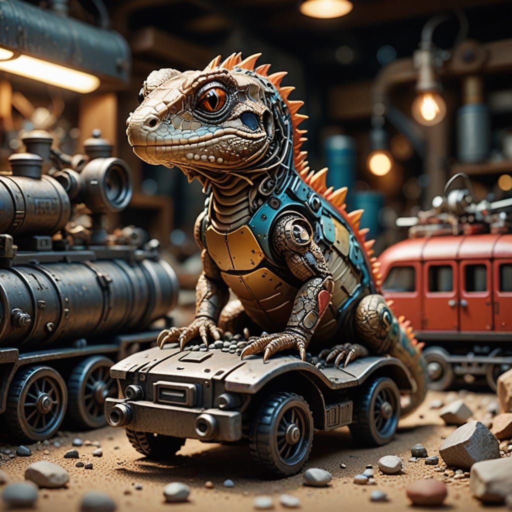 Desert Lizard Runs Secret Toy Train Repair Shop