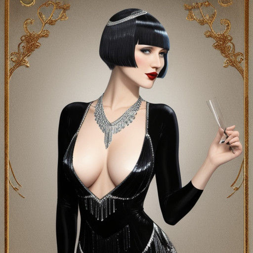 Glamorous Art Deco Flapper Woman