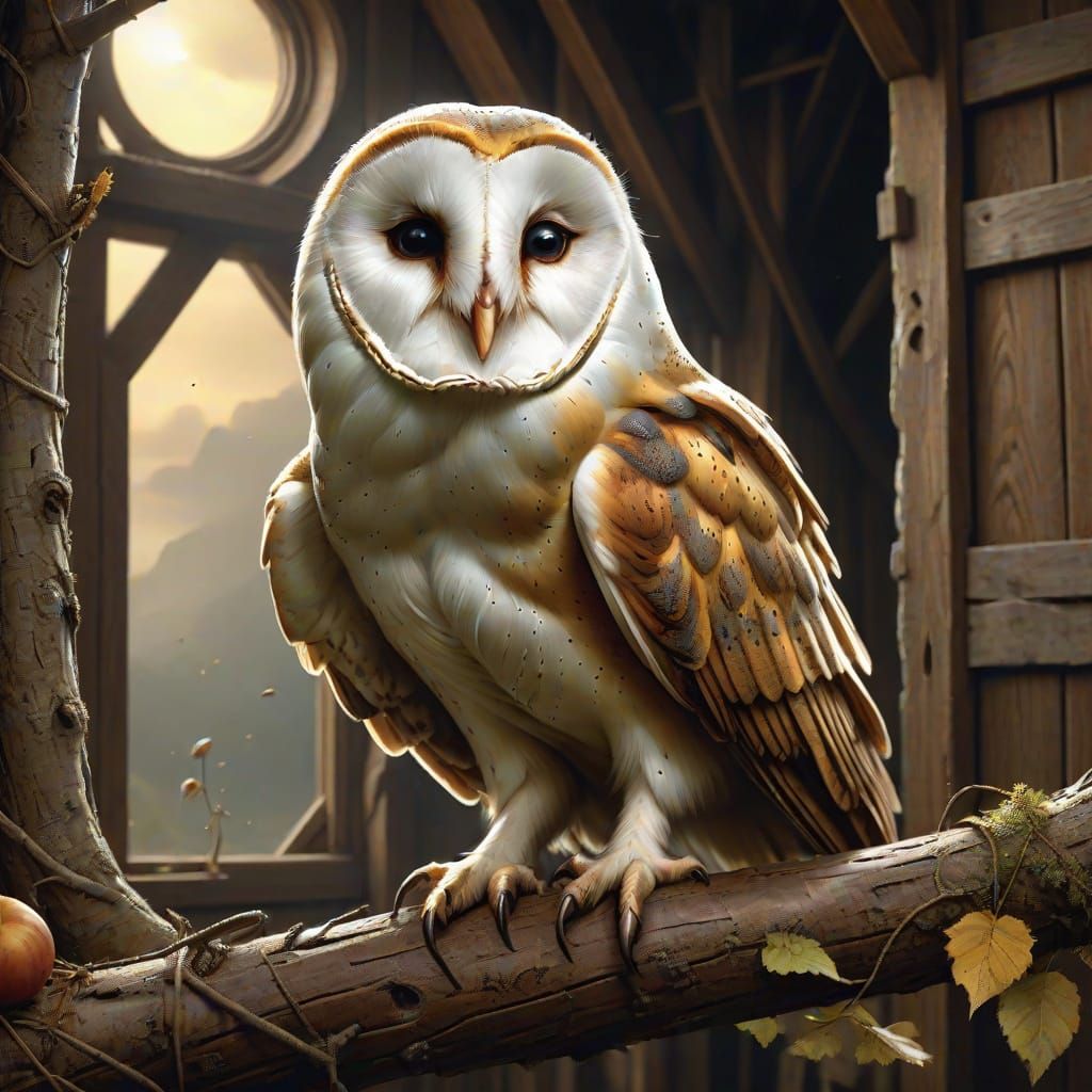 Norman Rockwell-Inspired Barn Owl Epic Cinematic Masterpiece