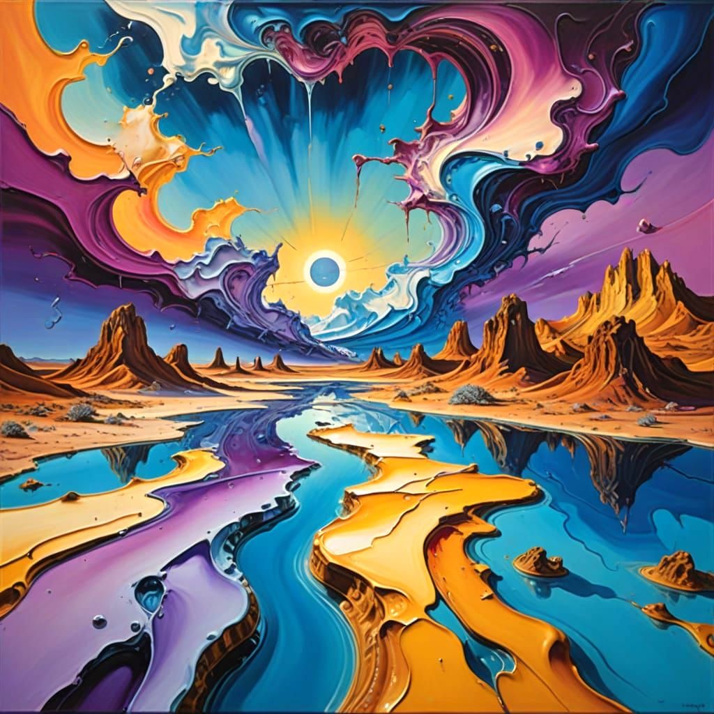 Surrealism Meets Melting Reality in a Dreamlike Landscape