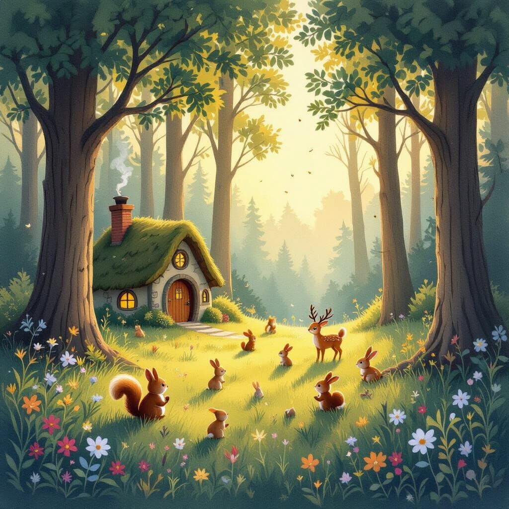 Enchanting Forest Clearing at Dawn