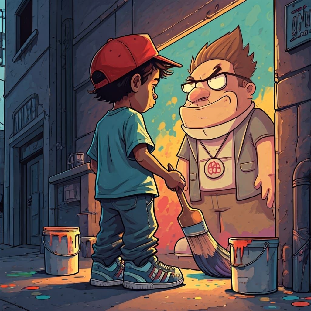 Graffiti Art: Trogdor and Strongbad Mural in Alley