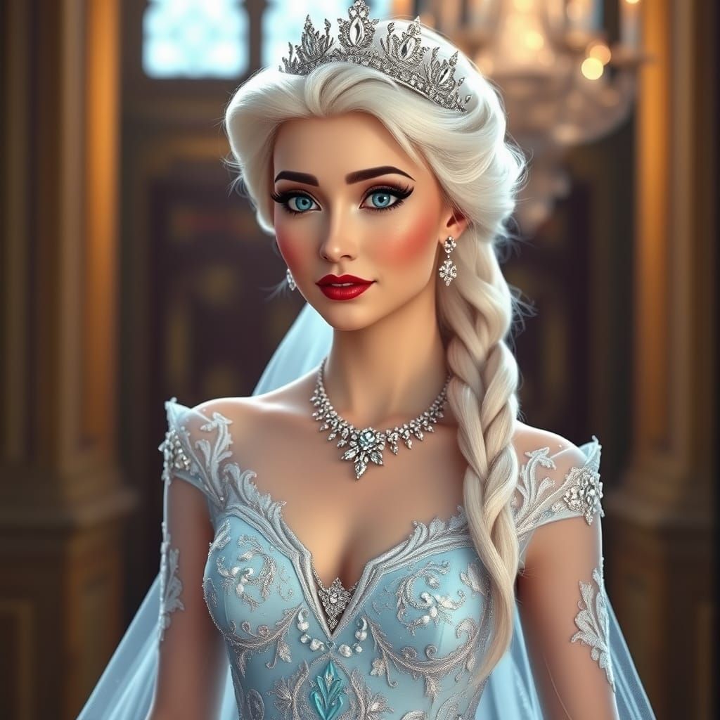 Elsa in Live-Action Disney Wedding Gown