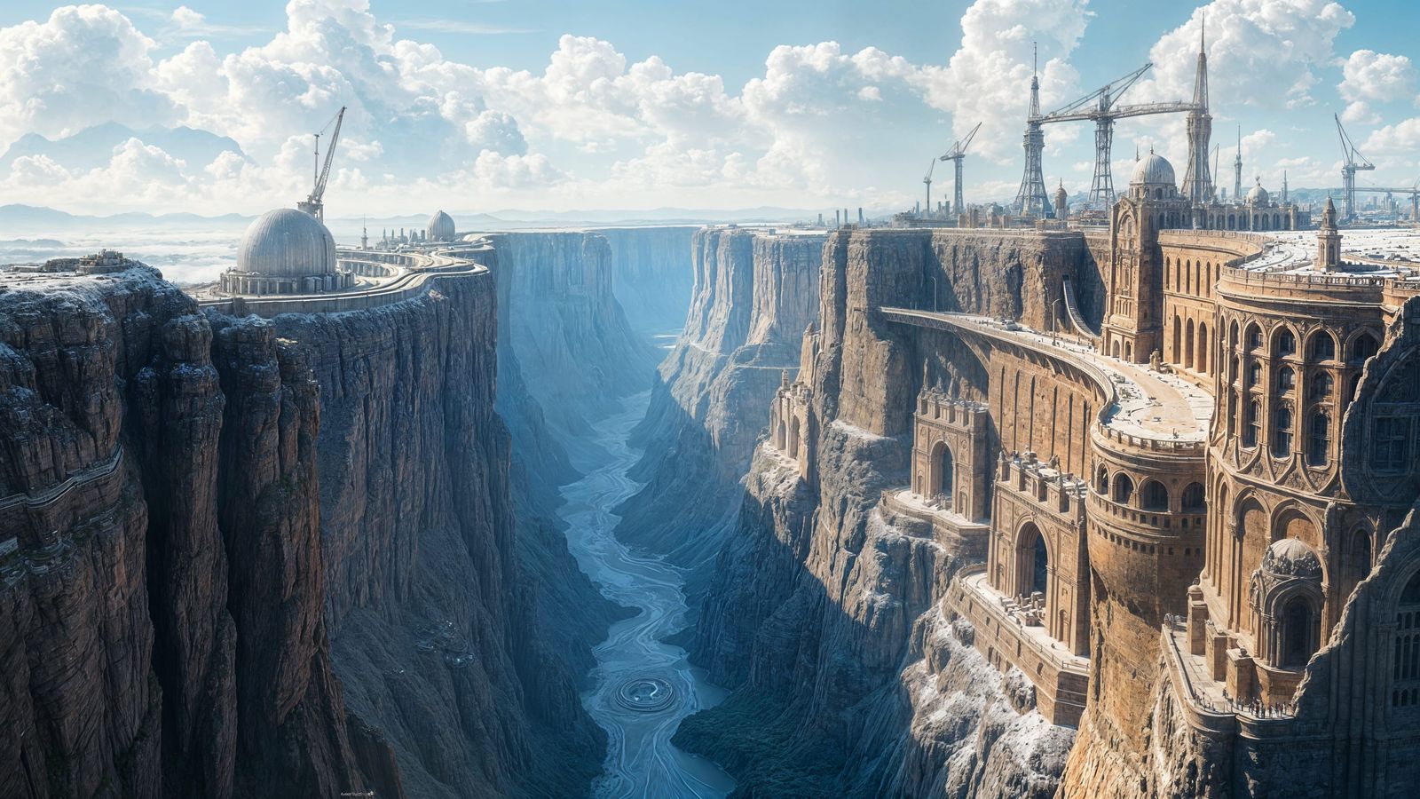 Futuristic Cliffside Metropolis: A City on the Edge