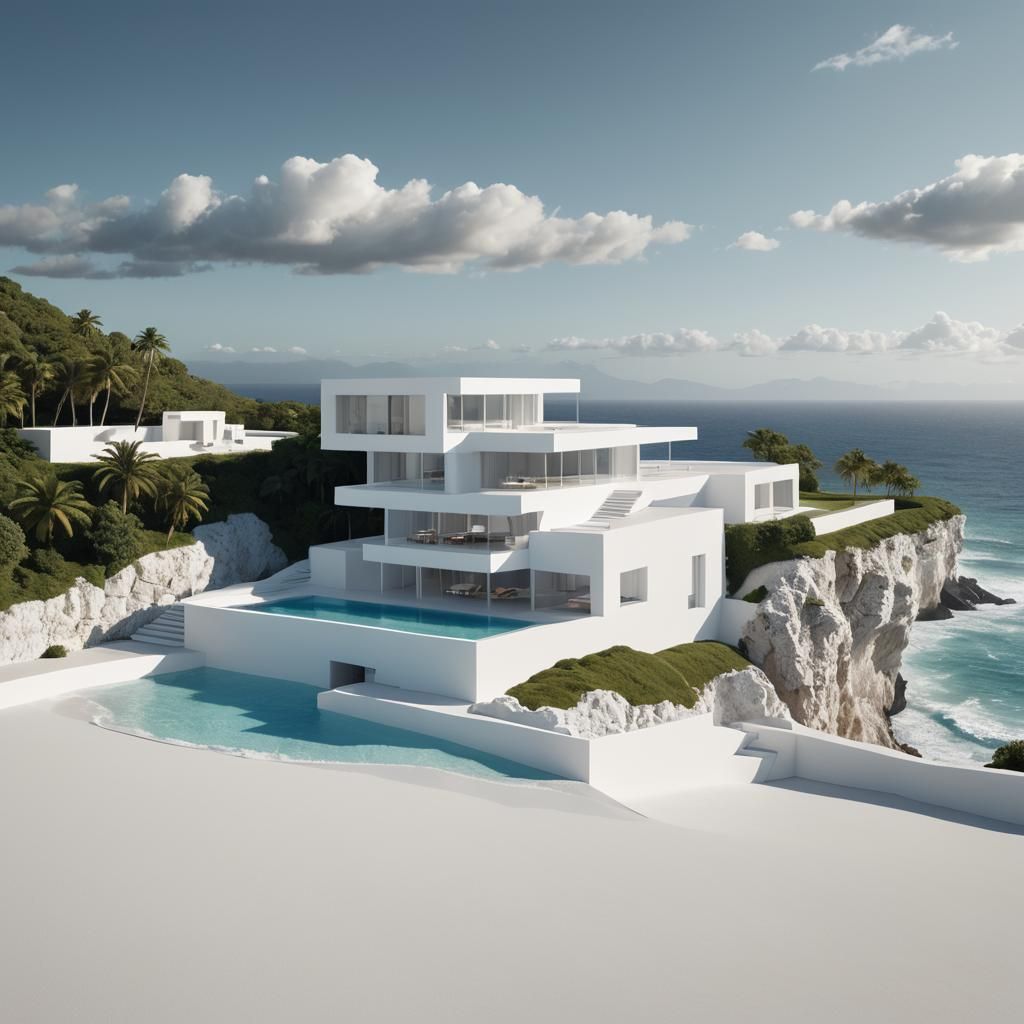 Minimalist Villa with Tropical Ocean View