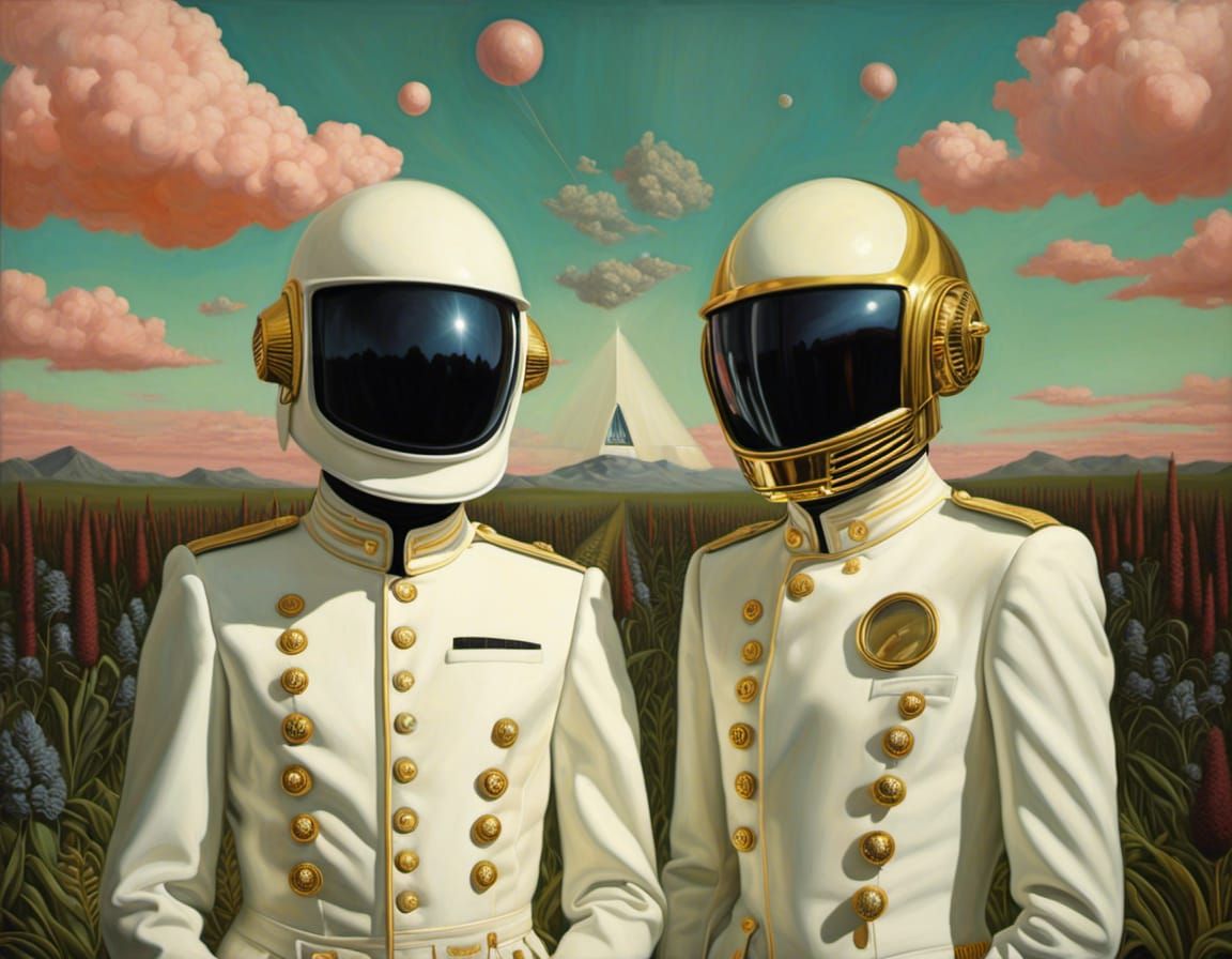 Daft Punk Aliens in Wes Anderson Style