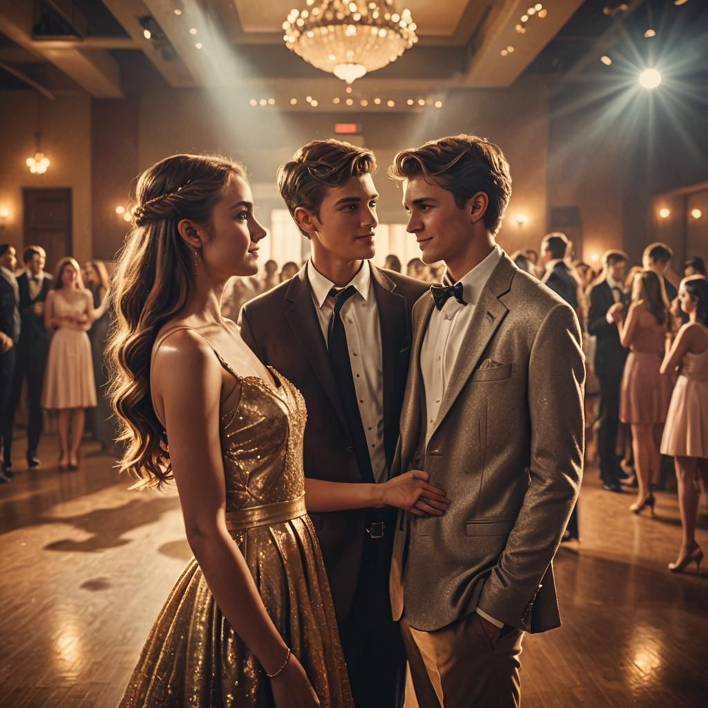Teenage Romance at First Dance, Digital Matte Painting