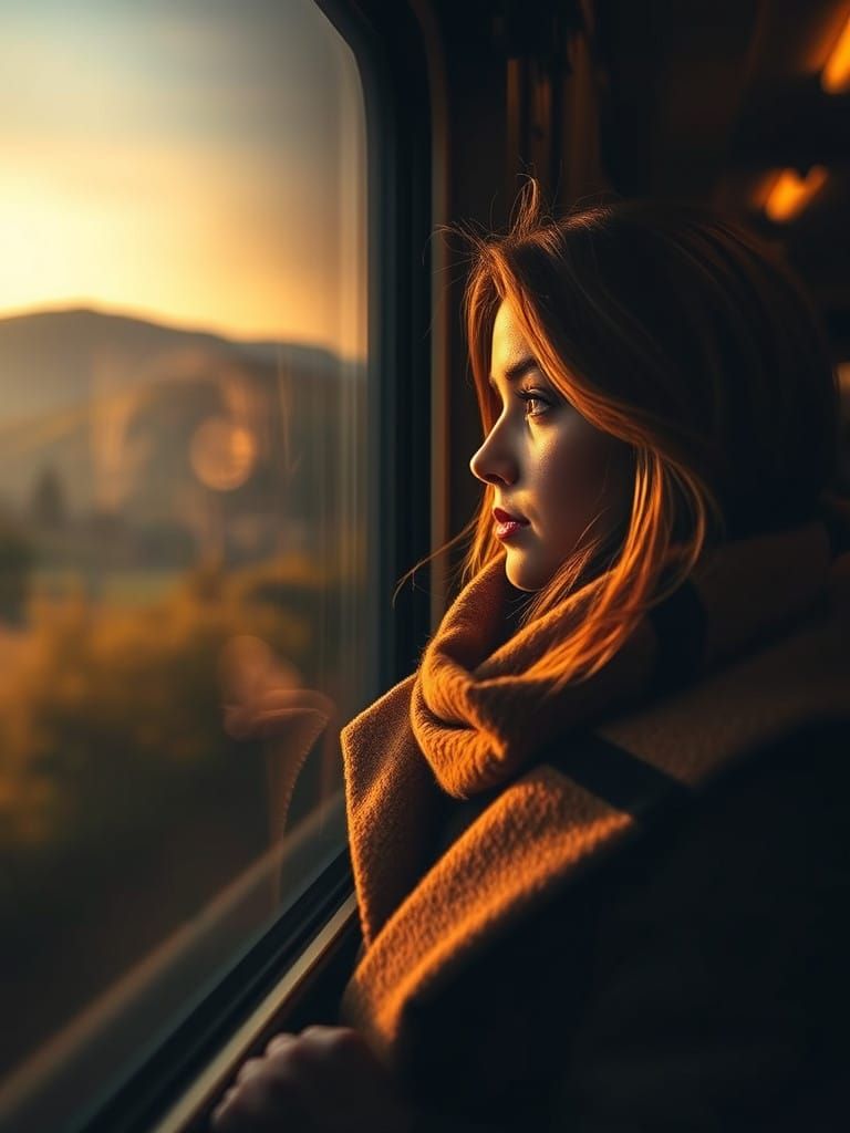 Ethereal Train Station Moment in Cinematic Style