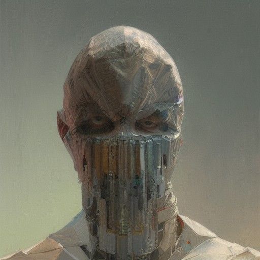 Surreal Folded Figure, Oil on Canvas