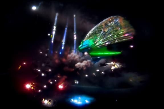 Spaceships Battle in Space with Explosions