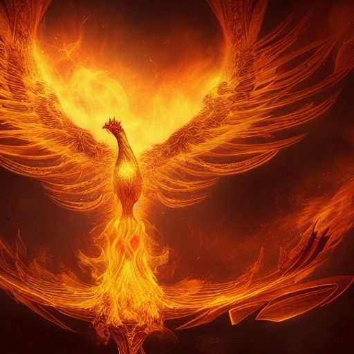 Phoenix Rising in Fire and Magic