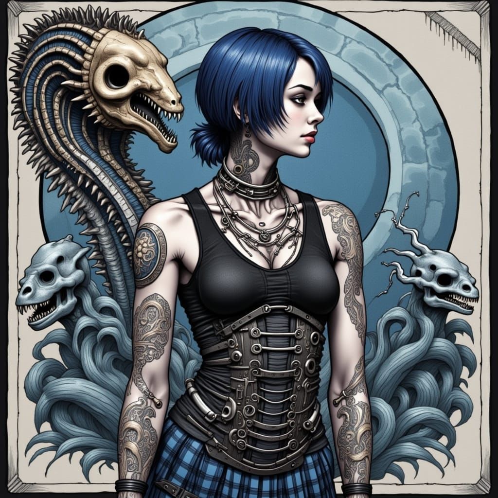 Cyborg Goddess in Biomechanical Splendor