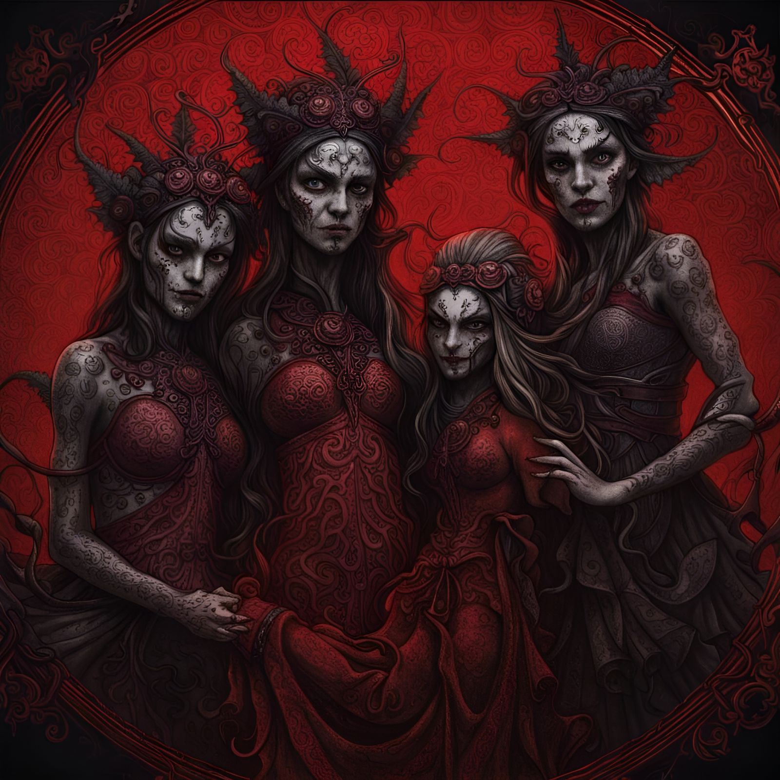 Mischievous Fairies Selfie in Black Metal Style