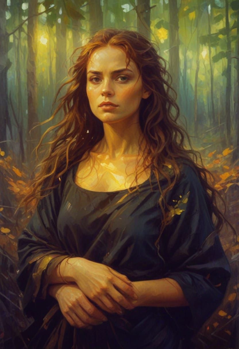 Fierce Storm Goddess in Fauvist Splendor