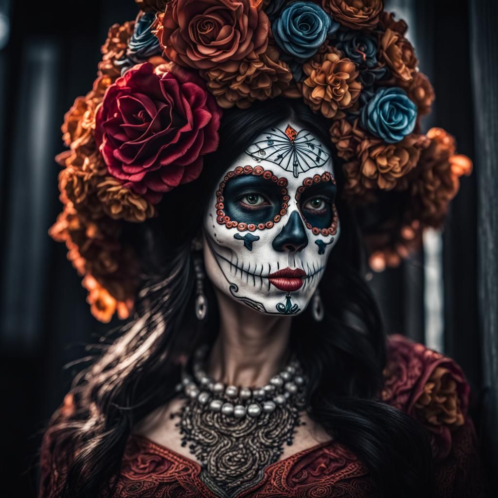 Hyperrealistic Catrina Portrait in High Resolution