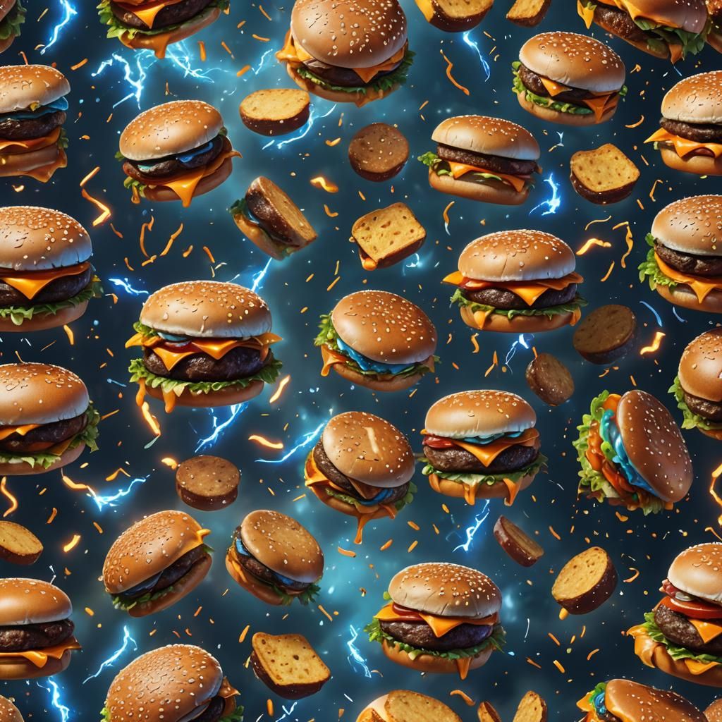 Glowing Magnet Cheeseburger: Fantastical Concept Art