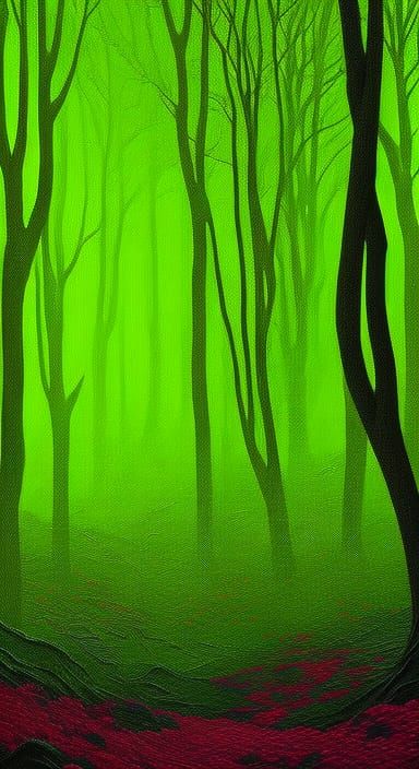 Enchanted Glowing Forest in Abstract Style