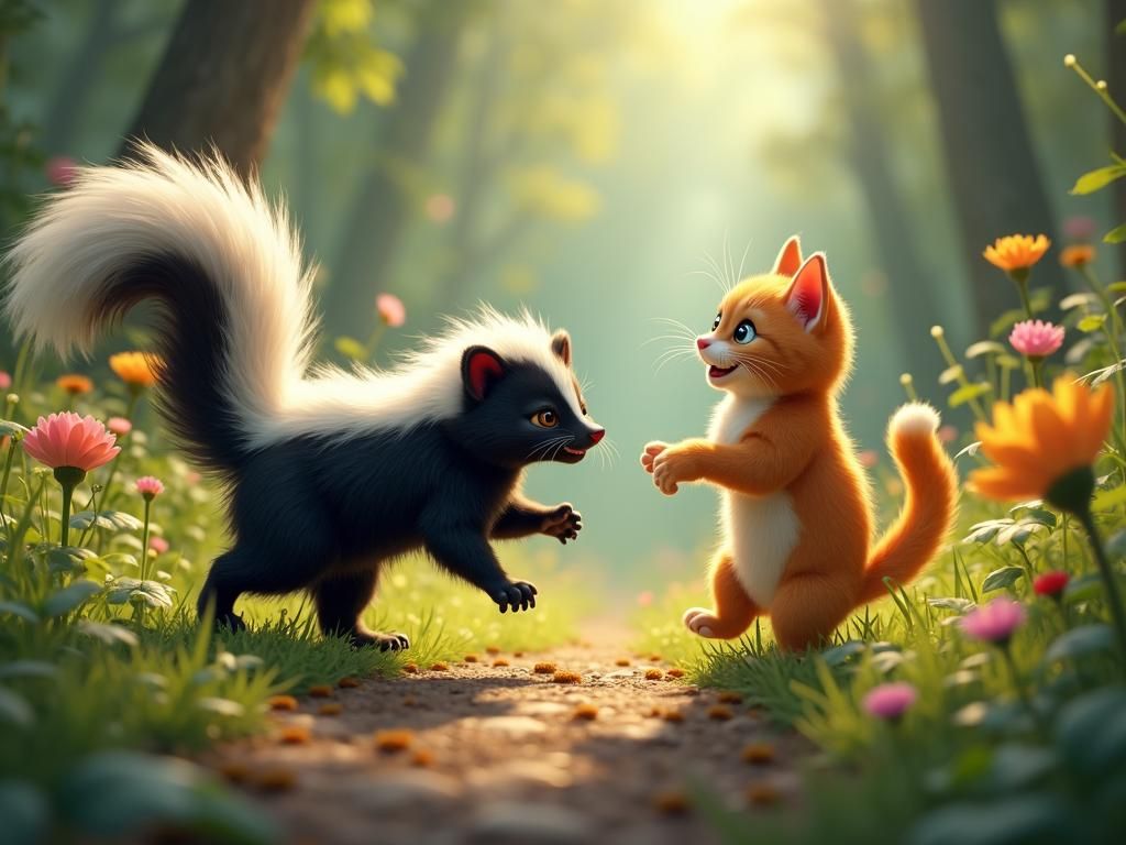 Skunk's Mock Charge: A Digital Matte Painting