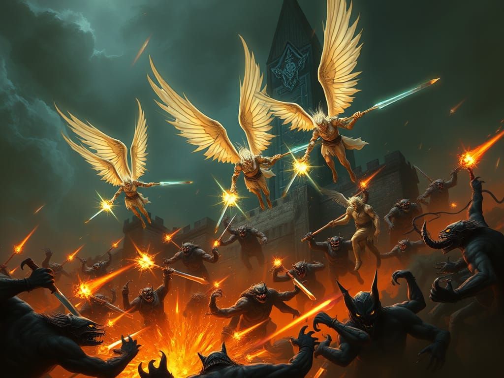 Aasimars Raiding Tanar'ri