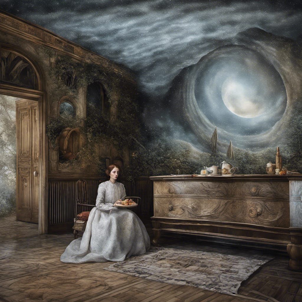 Magical Portal with Treats in Surreal Biopunk Style