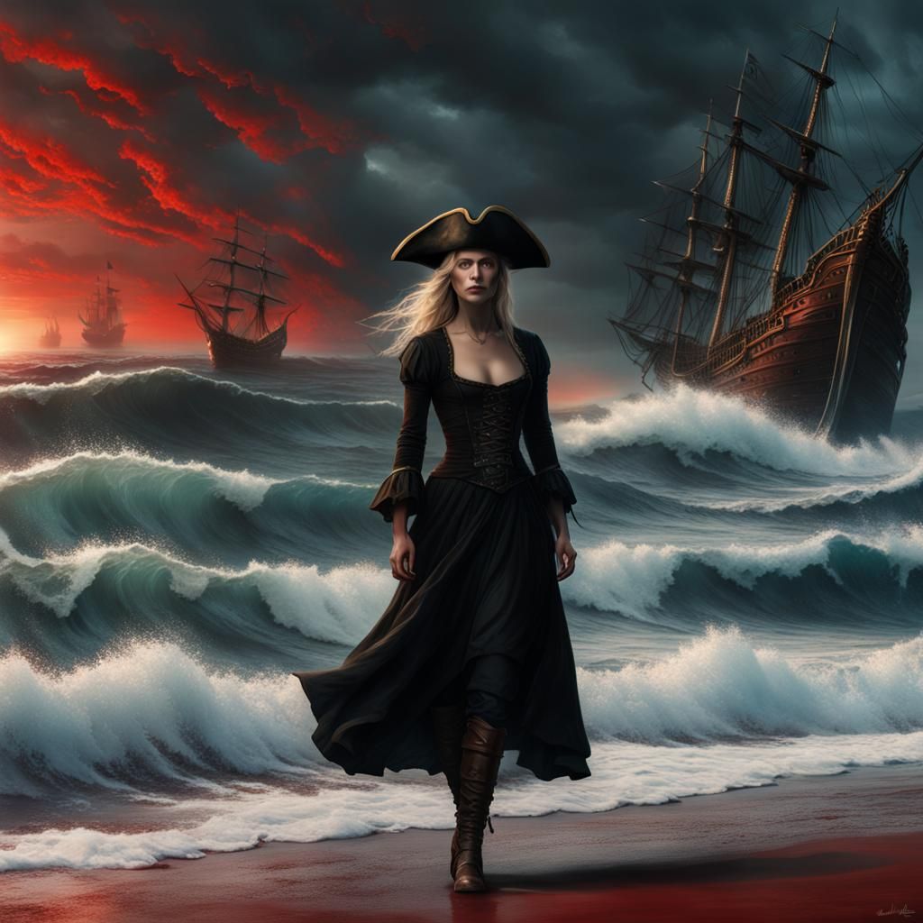 Aelin Galathynius in a Blood Red Ocean