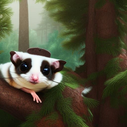Sugar Glider in Sombrero: Fantasy Concept Art